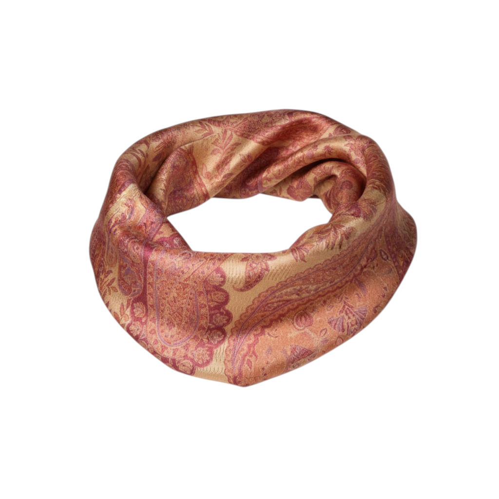 Beige Pink Mulberry Silk Scarf